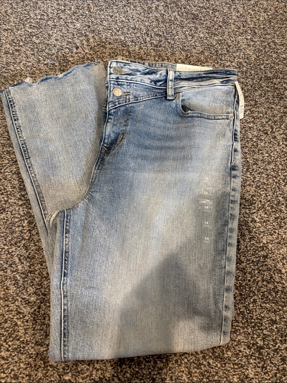 Maurice’s Light Wash mid-fit mid-rise boot ankle Jeans - Light Blue 14 Long NWT